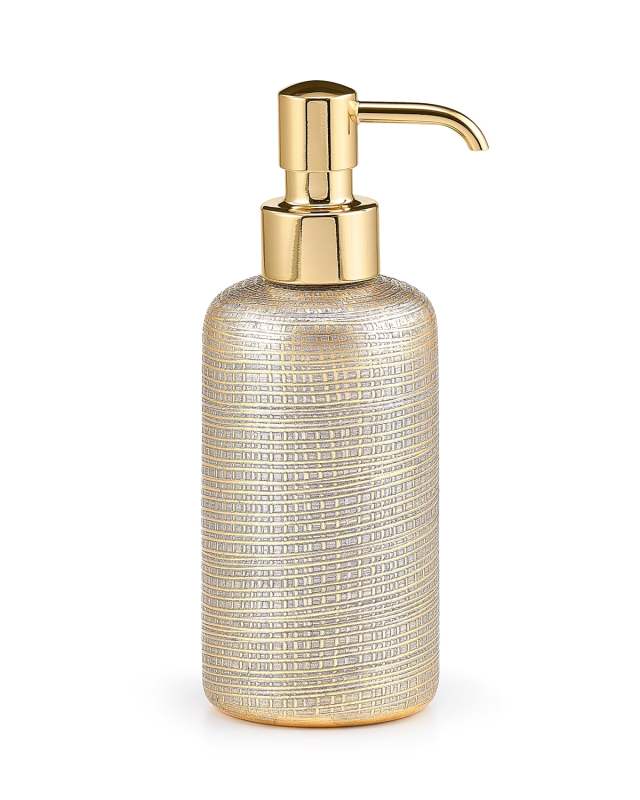 Woven Metallic Pump Dispenser with Golden Polished Top